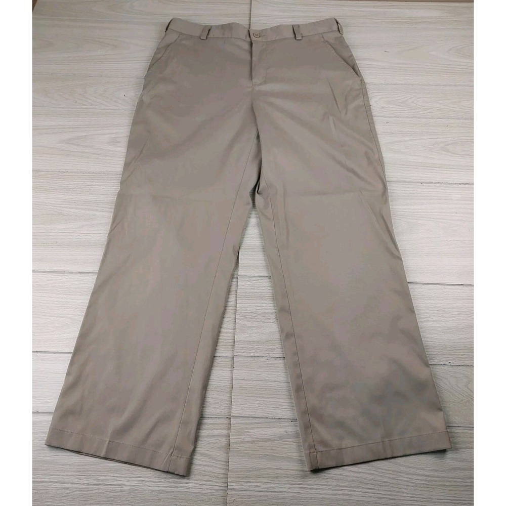 Nike Dri-FIT Golf Pants Mens 34x29 Tan Khaki Stretch Performance Trousers - Picture 1 of 8